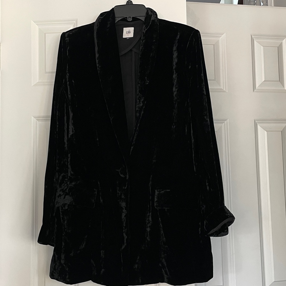 CAbi Black Velvet Smoking Jacket